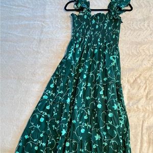 Ellie Nap Dress Emerald Botanical
